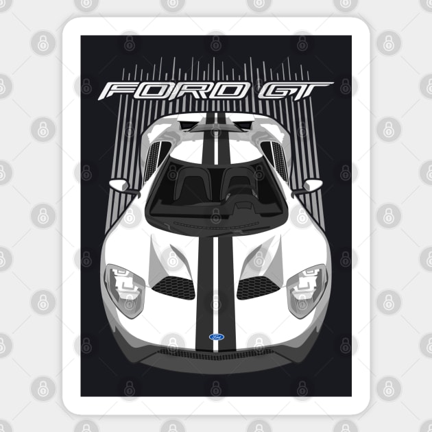 Ford GT-white and black Sticker by V8social